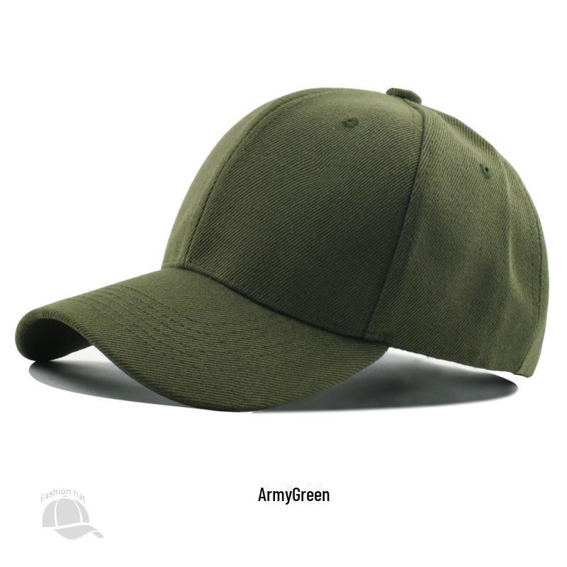 Korean Unisex Solid Color Embroidered Baseball Cap - Sun Protection