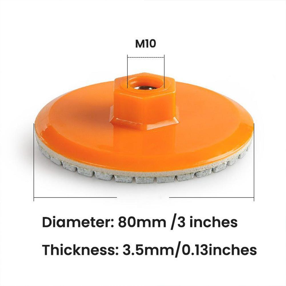 80mm Ceramic Tile Trimming Polishing Disc M10 Angle Grinder Wet&Dry Polishing Marble Quartz Stone Chamfering Grinding Edge 150#