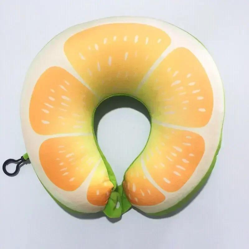 Travel Portable Fruit U-shaped Pillow Cushion Nanoparticle Neck Pillow Office Cervical Pillow Fruit Pattern Travel Pillow