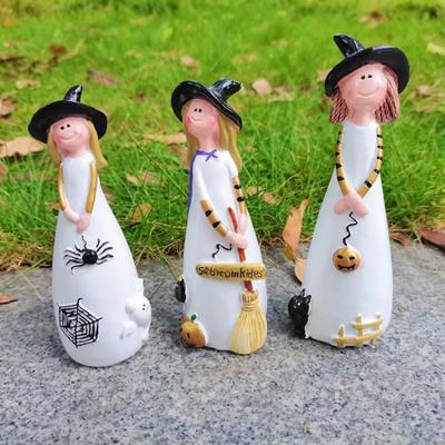 Halloween Witch Resin Statue Desktop Ornament Home Resin Statue Super Halloween Cute Decorative Decor Witch Crafts Decorati
