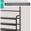 Multi-Layer Coat Rack Freestanding 3-in-1 Shoe Rack Organizer Metal Construction Space Saving Coats Hat Shelf Home Organization