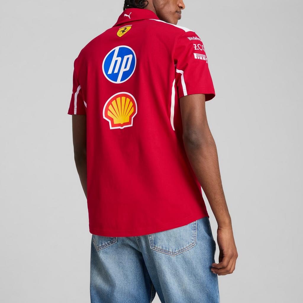 Puma Ferrari Racing Series Ss25 Soft Comfortable Skin-Friendly Breathable Short Sleeve Polo Shirt Men Polo Shirts Deep-Red 76394401