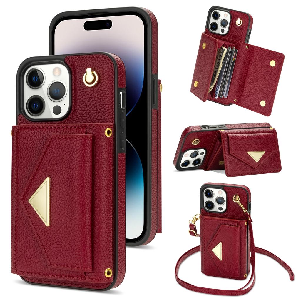 Crossbody Strap Multi Card Slot Flip Wallet Leather Case For iPhone 15 14Plus 13 12 11Pro Max /Samsung S23 S22 S21 Ultra S20Plus S23 S21FE A14 A54 A53