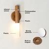 Motion Sensor LED Night Light Magnetic Portable Rechargeable Wall Lamp Indoor Small Djustable Cool and Warm Color Temperature