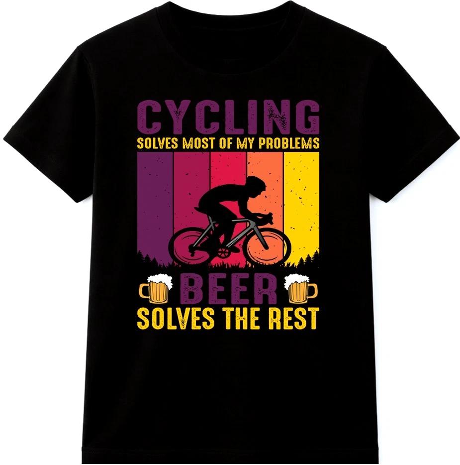 Cycling Beer T Shirt Funny Cyclist Bike Bicycle Graphic Tee XXXXL