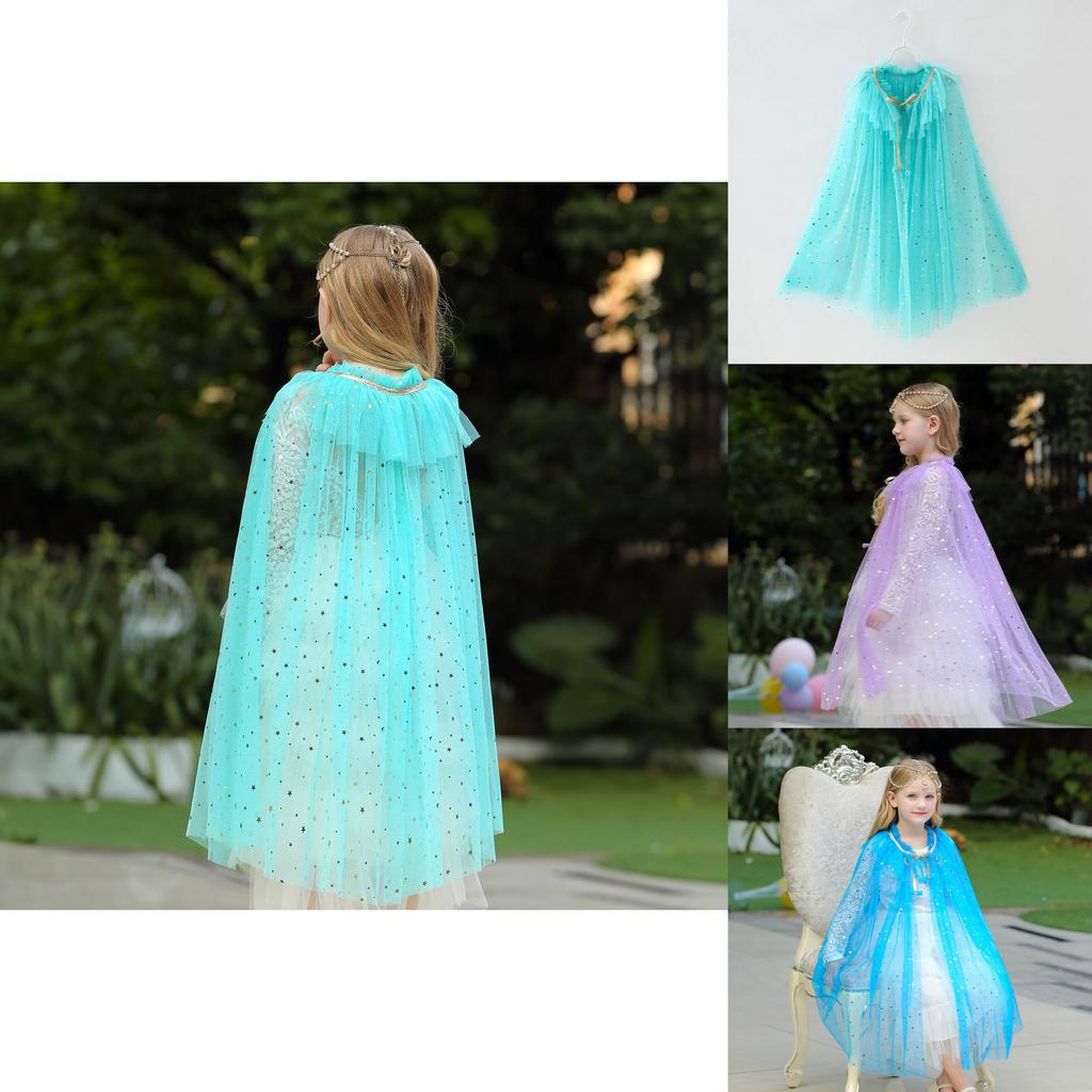 Magical Frozen Elsa Costume Cape In Soft Polyester For Princess Dress Up Fun