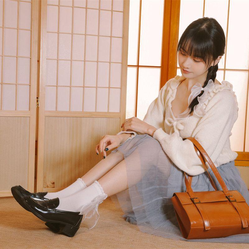 Lolita Socks, Trendy Mid-calf Socks, Cute Lace Bow, Princess Lace Socks