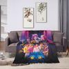 Demon KPop Blanket  Soft Funny Plush Throw Blanket For Kids Bedroom Flannel Bedspread Bed Cover