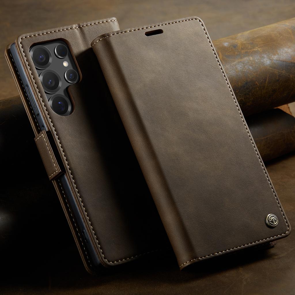 RFID Leather Wallet Case for Samsung Galaxy S25 Ultra 5G Luxury Cover Phone Samsung S24 FE S23 S22 S21 S20 Plus S 25 Edge Funda