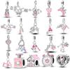 Fit Original Charms Pink Seriescopper Perfume Charm Pendent Dangle Bead Bracelet Necklace Diy Women Jewelry Gift