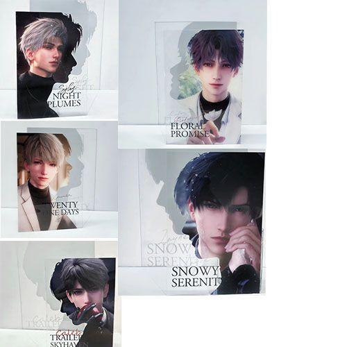 1/5 Stück Love and Deepspace Kreative Transparente Acrylkarte Stift Rafayel Zayne Xavier Caleb Anime Schattenkarte Desktop-Dekor