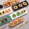 1/2 White Pp Tree Pattern Rectangular Sushi Plates, Dessert Snacks, Fruit Afternoon Tea and Western Food Plates, Home Cafe Restauran