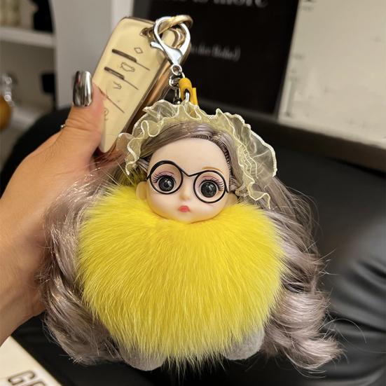 Keychain Pendant Girl Style Plush Doll Charm Soft Stuffed Key Holder Backpack Car Wallet Bag Accessory