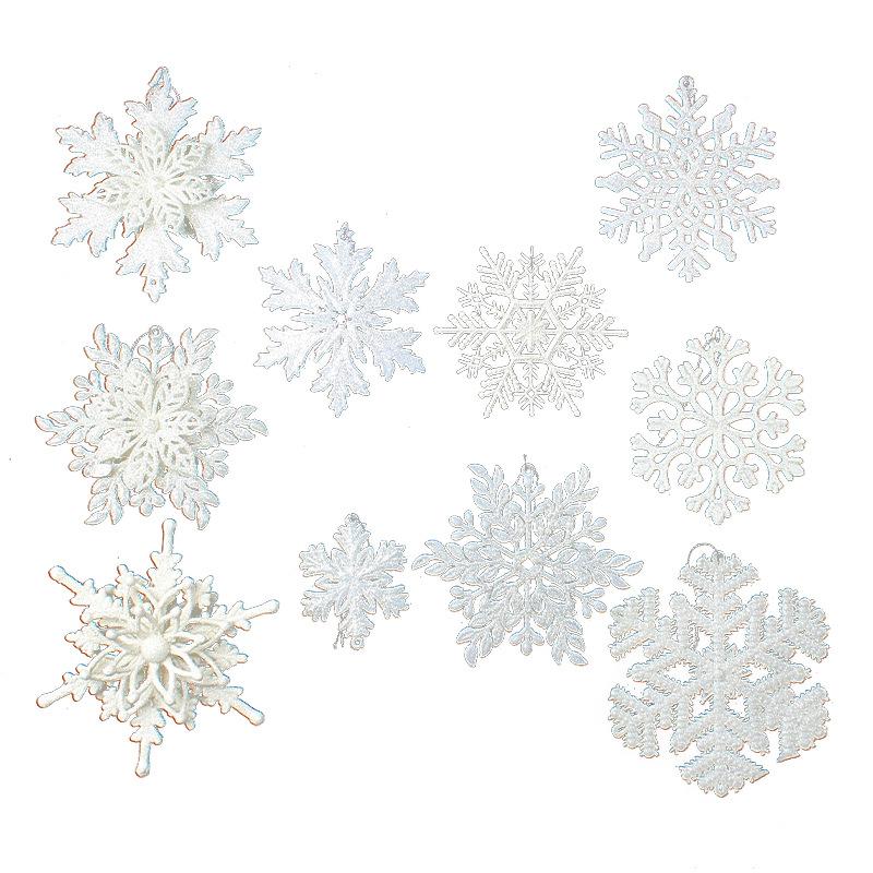 Ciondolo fiocco di neve di Natale in plastica fiocco di neve bianco stringa finestra albero di Natale fiocco di neve festa luogo ciondolo