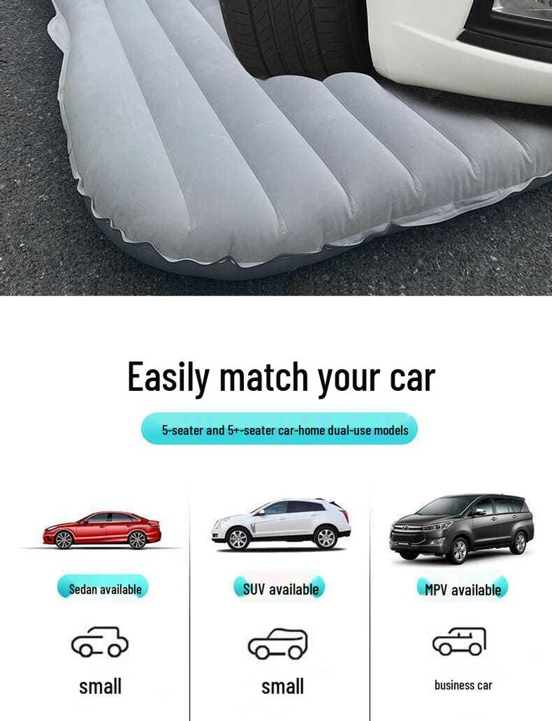 Rear Seat Car Inflatable Mattress - Foldable Travel Sleeping Pad for Car Interior