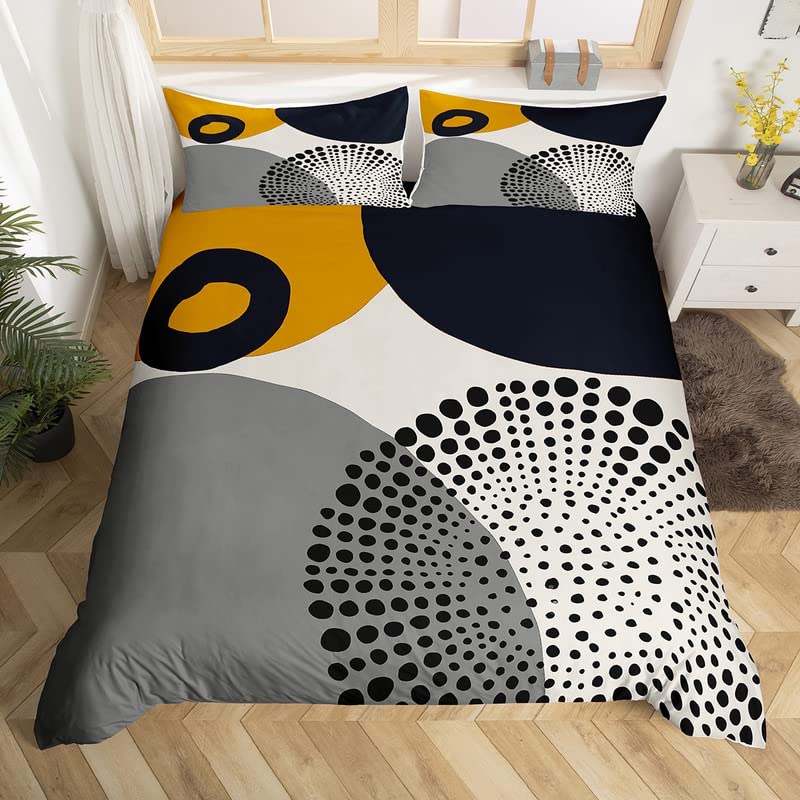 Floral Abstract Geometric King Duvet Cover Boho Exotic Bedding Set Colorful Retro Flower Comforter Cover Polyester Quilt Cover