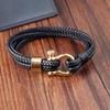Vintage Double Layer Horseshoe Buckle Leather Rope Bracelet Men Personality Leather Bangle
