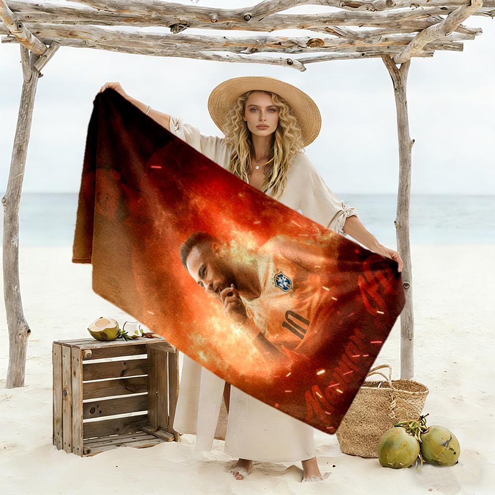 Ethereal Warrior Shadows Beach Towel Super Soft Microfiber Quickdry Fabric Comfortable Lightweight