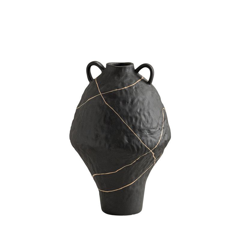 Ceramic Vase Graffiti Pattern Vintage Flower Ware Floral Arrangement Accessories Flower Vase Terrarium Home Decoration