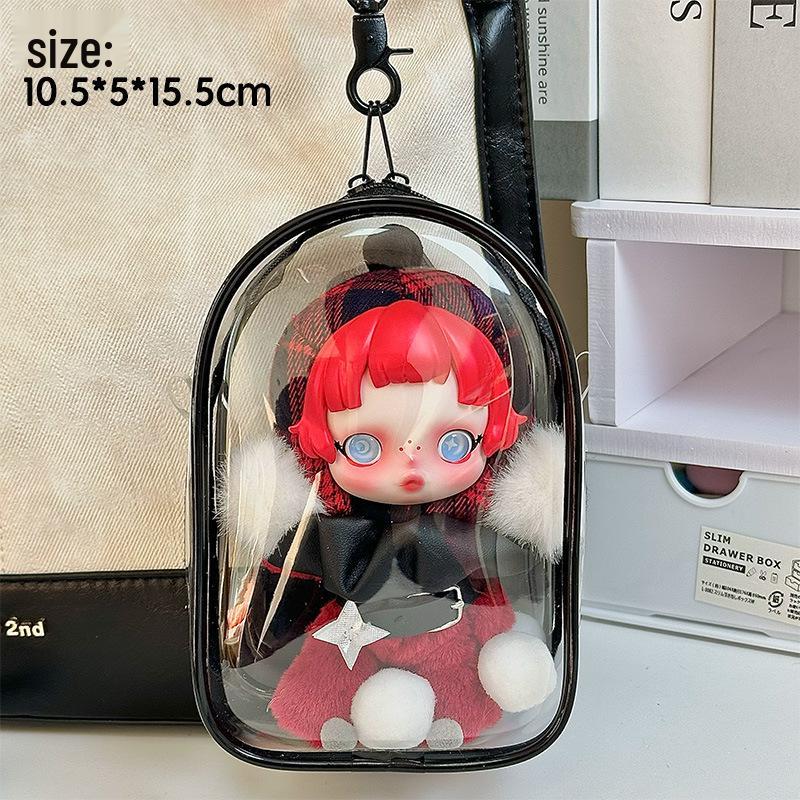 

SP Зимняя соната Сумка для коляски Labubu: Защитный чехол Ита для хлопковой куклы 15 см Bag + Keychain чёрный