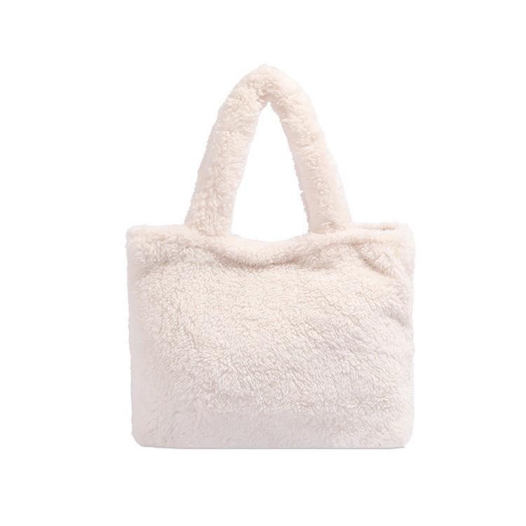 2024 Autumn Winter Cute Fluffy Bag for Women Fashion Versatile Simple New Handbag Commuting Outing Fluffy Tote Bag