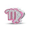100% Copper Metal 26 Letter Shiny Princess Pink Series Charm Bead Components Bead Components Compatible With Authentic Original Bracelets Do It