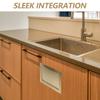 Stainless Steel Embedded Trash Can Lid Side Slot Design for Kitchen Cabinets Pantry Office Bathroom Built-in Countertop Bin