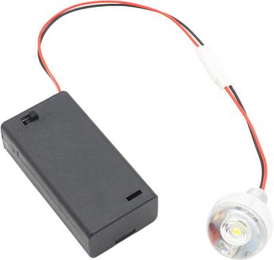 Audiophile LED Single Headlight with Battery Box with 2 AA Maximum Output White Switch, Switch, Batteries, 3V, ON/OFF Switch,