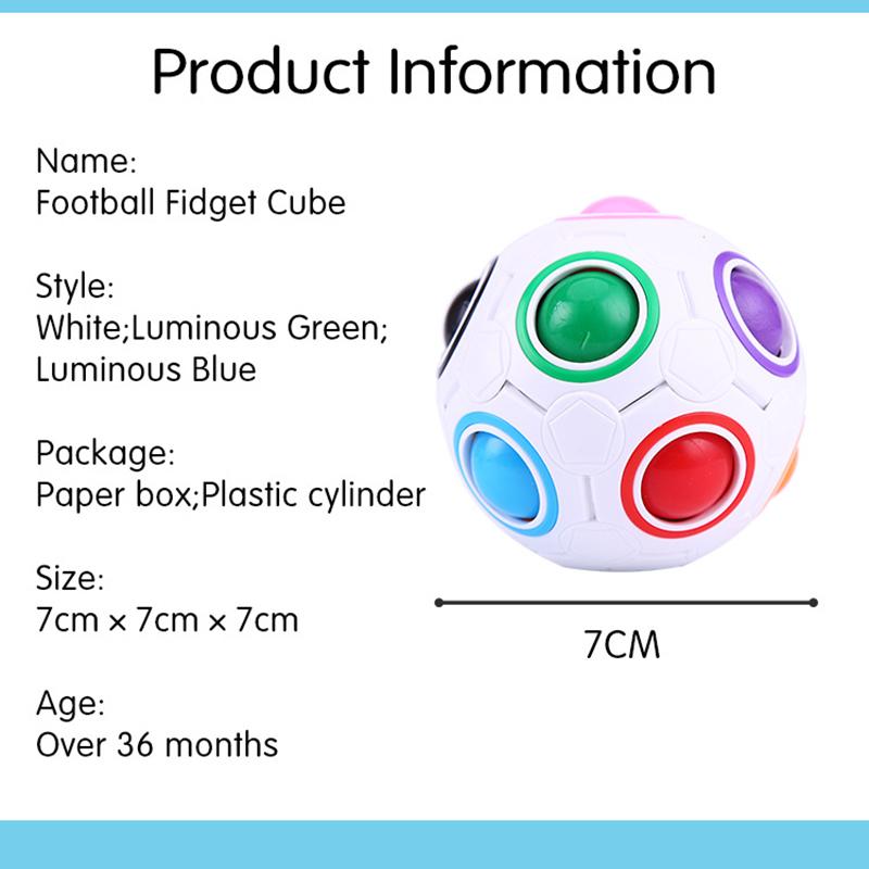 Antistress Cube Rainbow Ball Puzzles Football Magic Cube Educational Learning Toys For Children Adult Kids Stress Reliever Toys