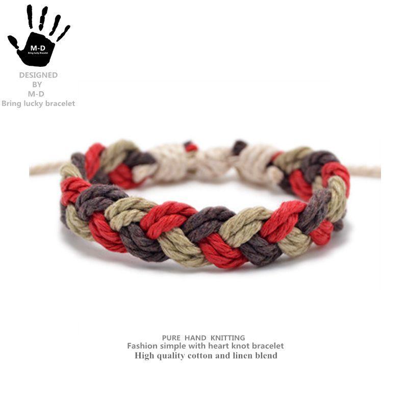 

Ульцзанг Небесно-голубой Хлопок Лен Шик Стиль Парный Браслет Khakis + Deep Cafe + Orange (Six Strand Rope)