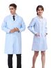 Men's and Women's Short Sleeve White Coat & Long Sleeve Thick Blue Doctor's Coat with Elastic Cuffs for Lab, Physician, and Nurse Workwear.