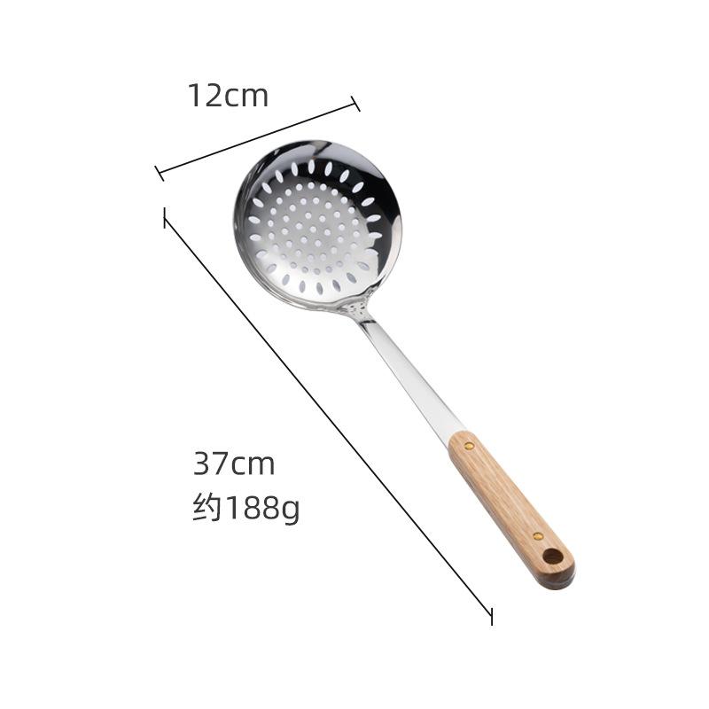 HANYANG Espátula de acero inoxidable, utensilios de cocina, espátula con mango de madera, espátula para cocinar