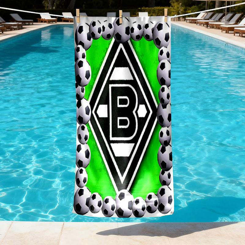 Borussia Monchengladbach Print Beach Towel Design, Soft, Lightweight. for Home Bathroom, Spa, Pool, Yoga, Surfing, Camping, Gift for Family, Friend