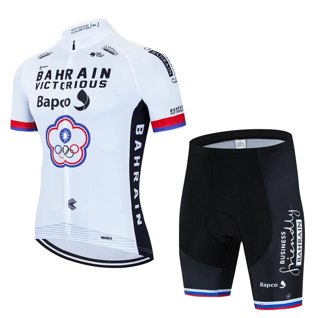 Bahrain Victorious Team 2024 Summer Men Anti-UV Cycling Jersey Set Breathable Racing Sport Bicycle Jersey MTB Cycling Clothing