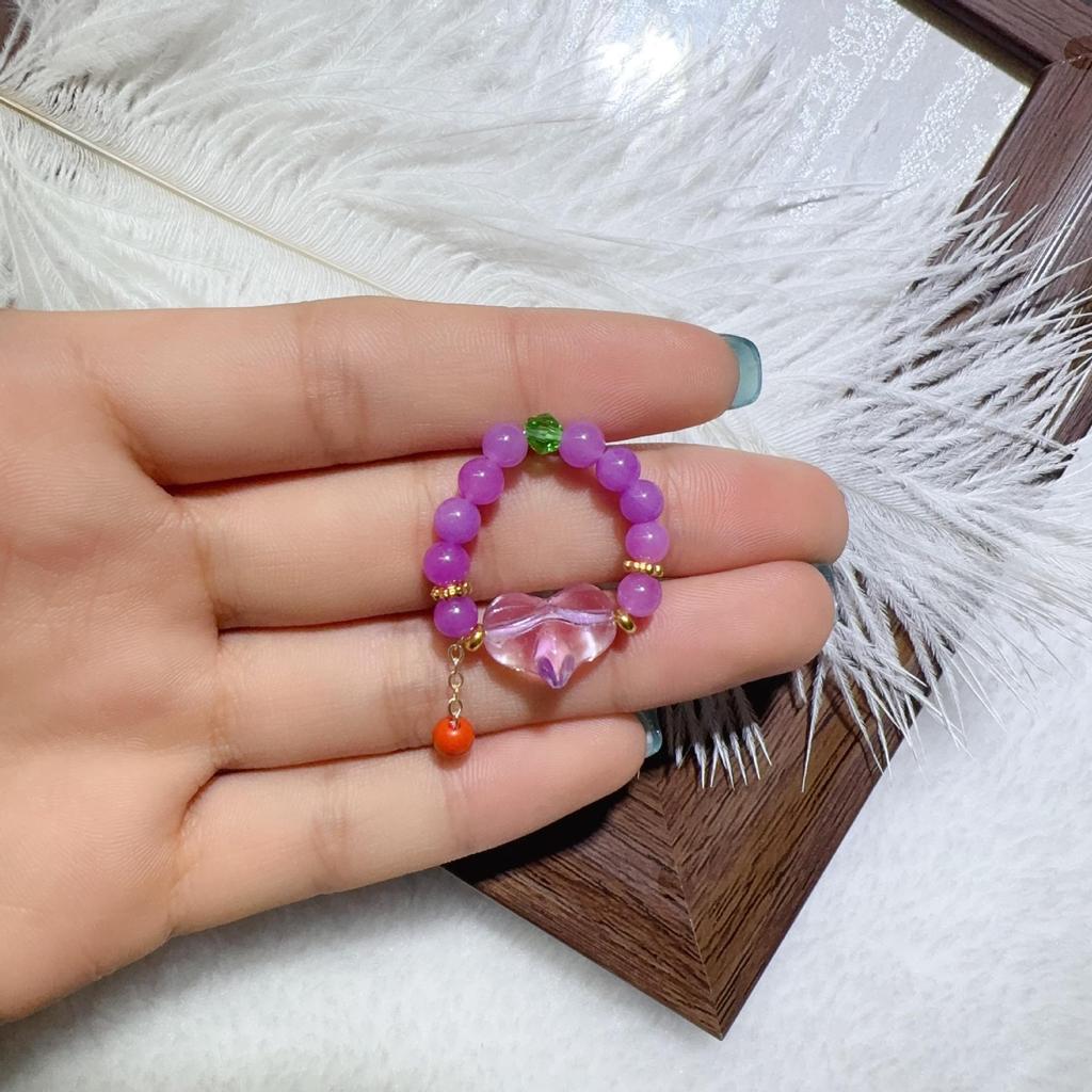 Second Gen Turquoise Amber Ring: Nine-Tailed Fox & Little Bear Wealth-Attracting Trendy Fashion Jewelry