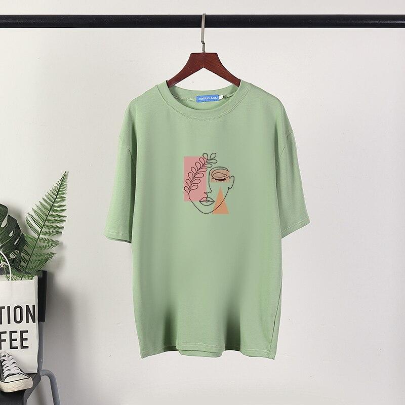 Léto Ženy Trička s krátkým rukávem Grafika Vintage Estetický Oversized Měkká trička Bavlna Volné topy Dámské oblečení