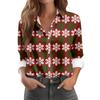 Women's Shirt Blouse Christmas Print Button Long Sleeve Casual Basic Shirt Collar Regular Top