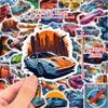 50 Fun Racing Stickers Children'S Cartoons Non-Repeating Supercar Jdm Racing Cool Personality Stickers Diy