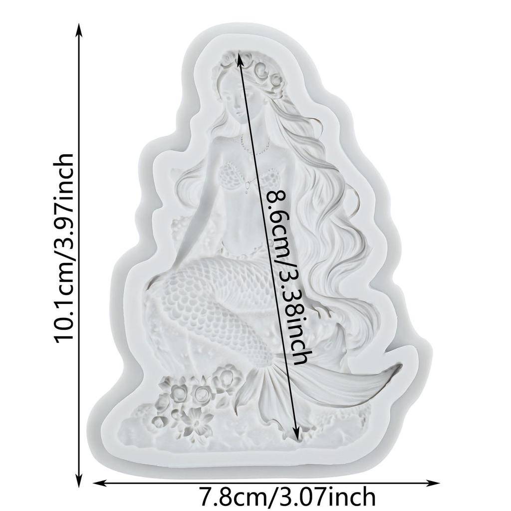 Mermaid Silicone Molds Mermaid Fondant Mold Cake Decorating Tools Cupcake Topper Candy Chocolate Gumpaste Mold