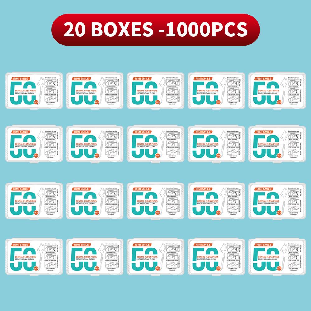 50PCS/box - Dental Floss Stick -1000/500/300/150PCS Specifications - Suitable for Cleaning Interdental Spaces Tools