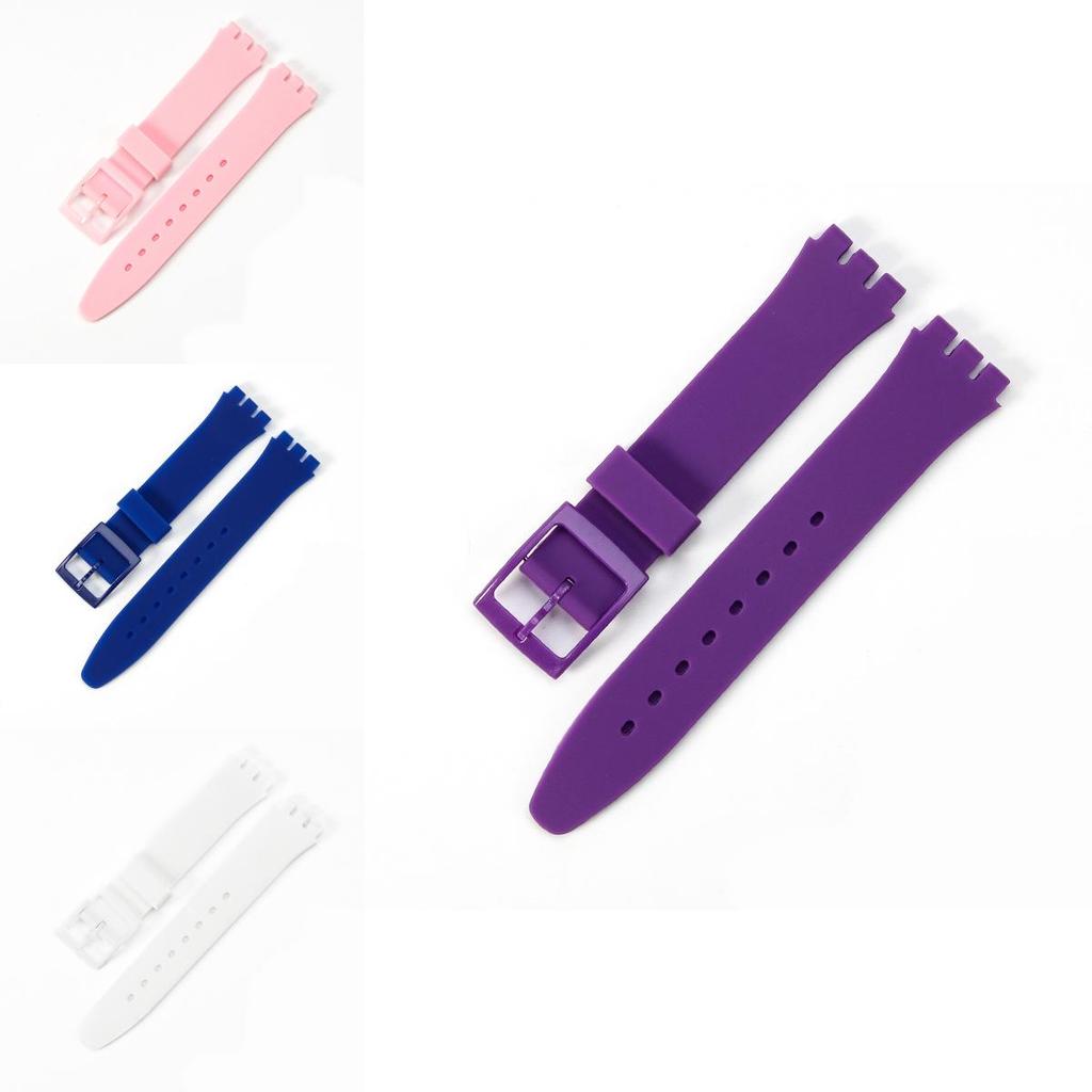 Vysoce kvalitní silikonový řemínek k hodinkám pro Swatch, k dispozici více barev 16mm 17mm 19mm 20mm