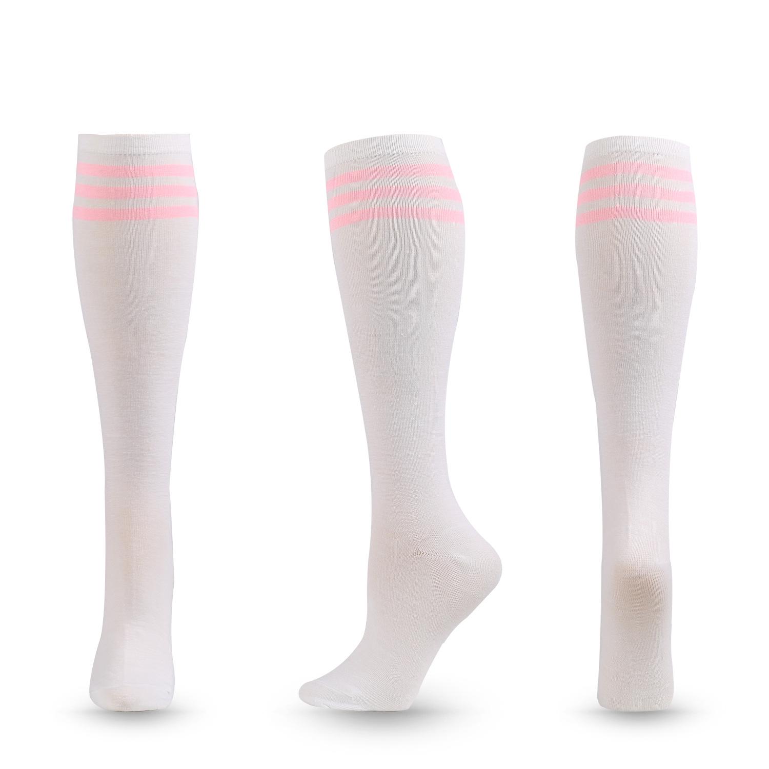 Chaussettes de Compression Unisexe Chaussettes de Football Antidérapantes Longues jusqu'au Genou Chaussettes Rayées Chaussettes de Football Chaussettes de Sport pour la Course à Pied One Size