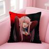 Anime D-Darling In The Franxx 02 Cushion Cover Pillowcase Short Plush Invisible Zipper Room Sofa Cushion Cover