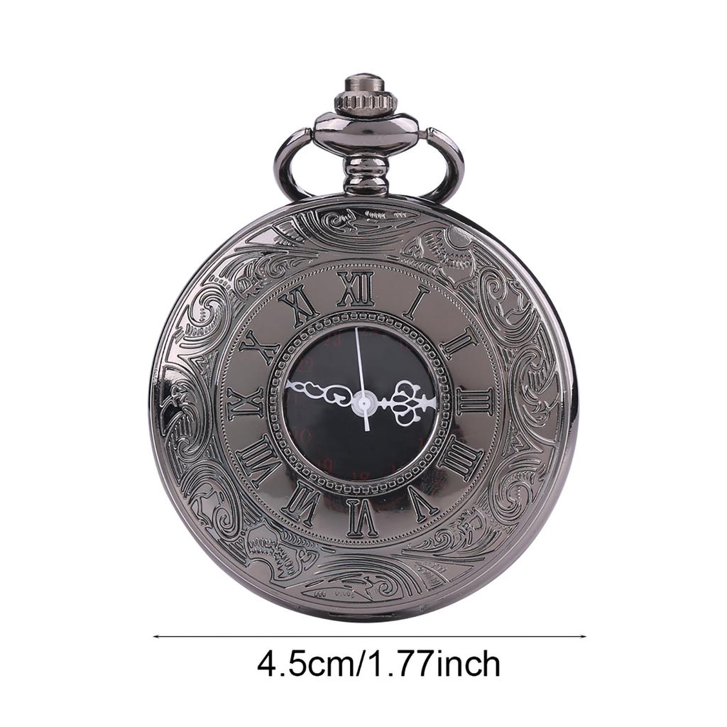 Classical Quartz Analog Alloy Pocket Watch Necklace Pendant with Chain