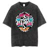 Zachodni T-shirt z Panterką dla Mamy Babci Vintage Spłowiały Czarny Bawełniany Luźny Krótki Rękaw Top dla Boho Mam