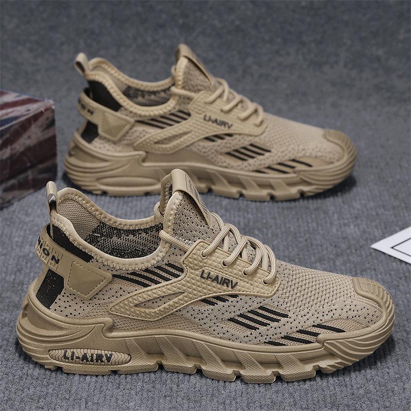 

Douyin Store 2024 spring and summer new fly-woven mesh sports and leisure shoes trend Korean version fashion running shoes coconut men s shoes 44 хакі