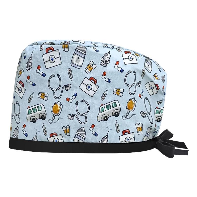 Women's Cotton Surgical Cap - Tie-up Medical, Dental, Salon, and Chemotherapy Head Coverings