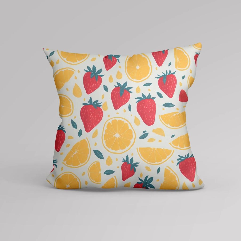 Luxury Home Decor Cushion Cover Office Sofa Cushion Cover Summer Fruit Lemon Strawberry Pattern Pillow Cover