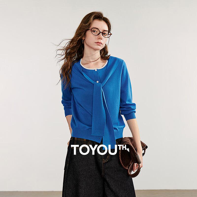 

Женский свитер-шаль вязаный, двухцветный, имитация двух частей L