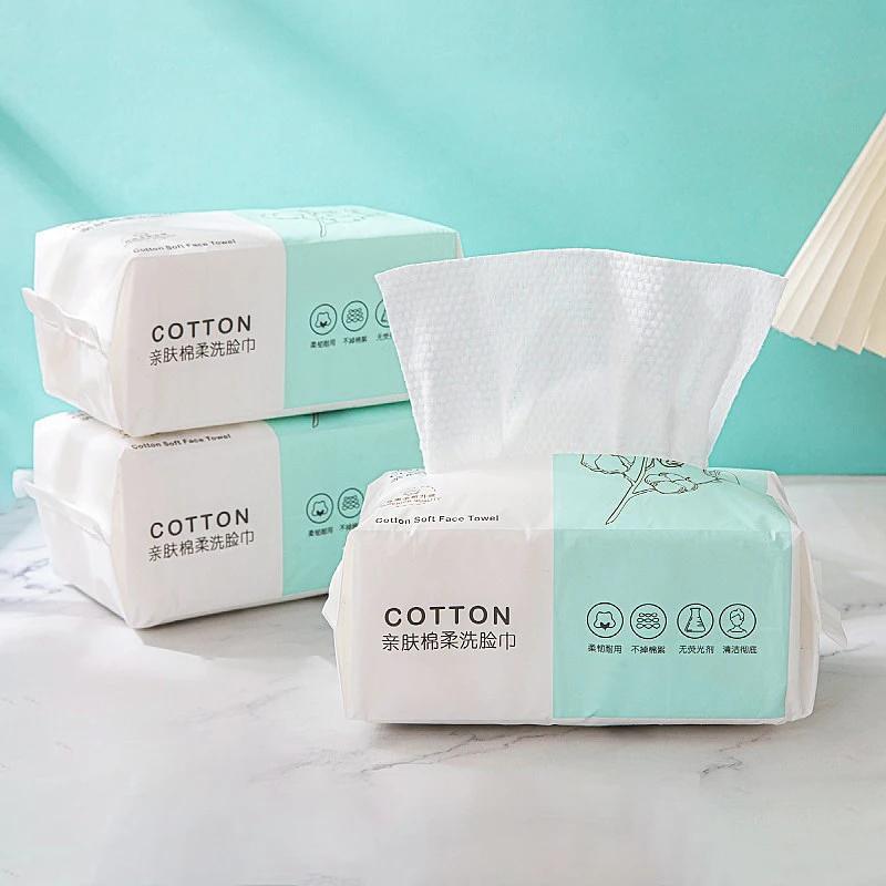100 Pcs Cotton Face Towels – Thickened Disposable Cleansing Pads, Soft Travel Wet/Dry Makeup Remover Cloths